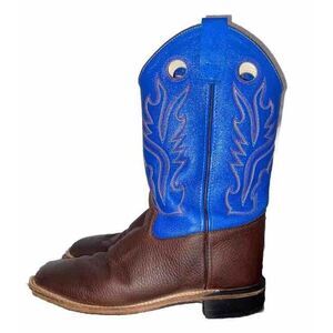 Cody James Brown & Blue Square Toe Western Cowboy Boots BBSC1840 Boy's Size‎ 7D
